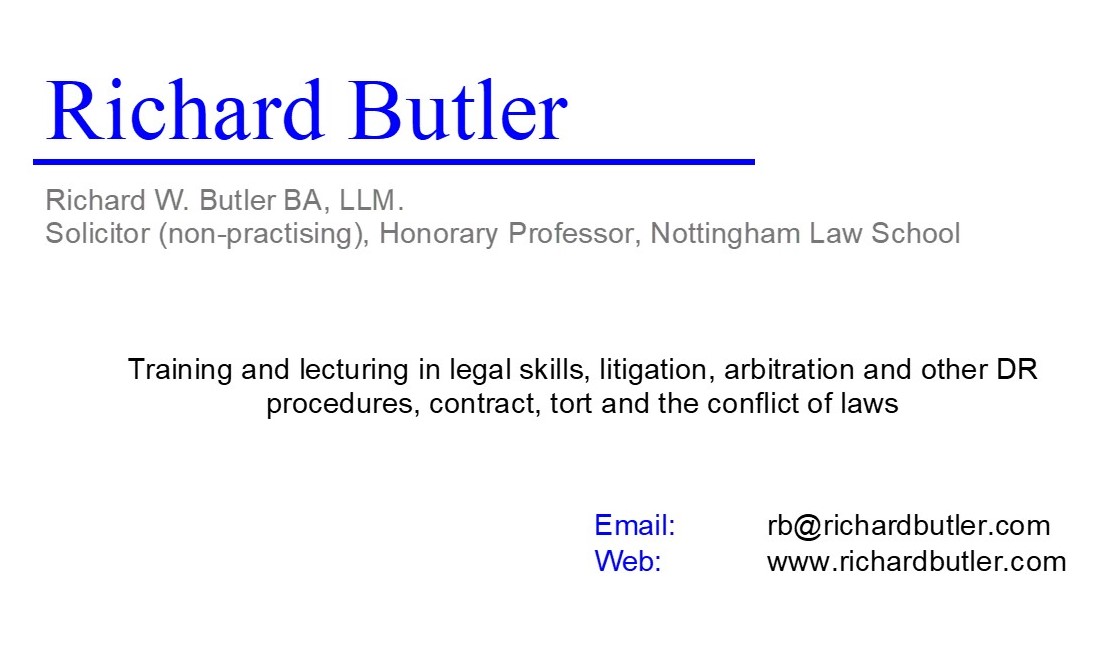 Richard Butler's Business Card